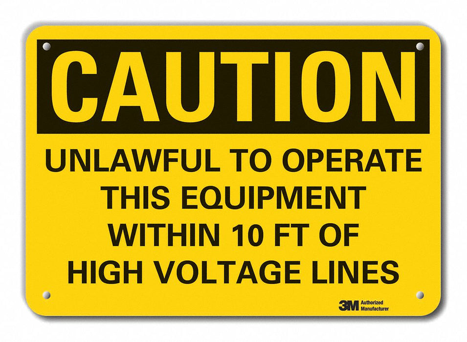 K3081 Caution Sign 10 in x 14 in Plastic