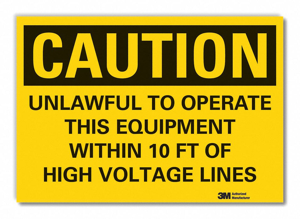 K3081 Caution Sign 7inx10in Non-PVC Polymer