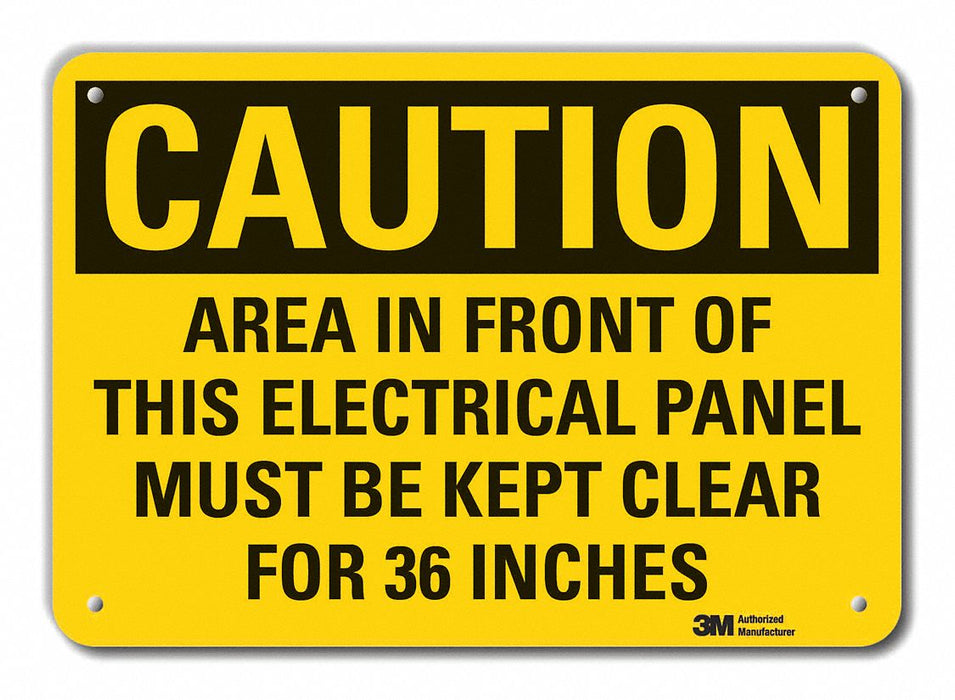 Rflctv Electricl Panel Caut Sign 10x14in