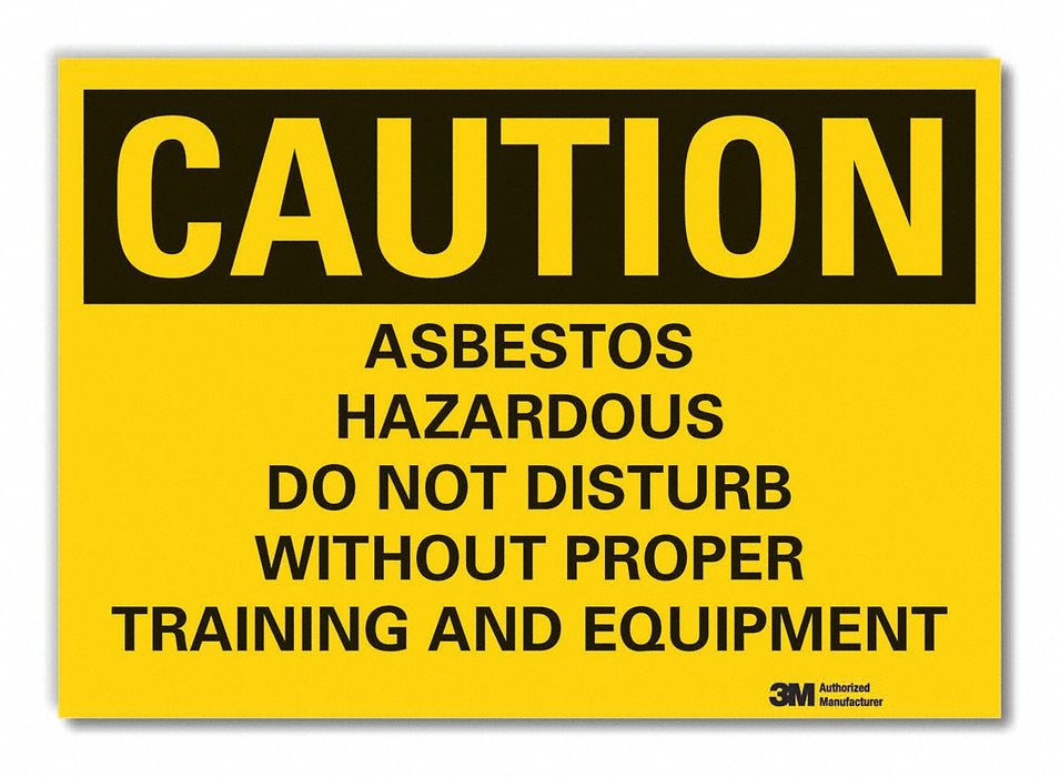 Asbestos Caution Rflctv Label 3.5inx5in