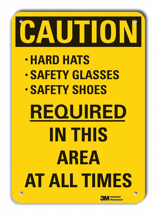 Caution Sign 14 inx10 in Plastic