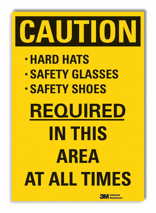 Caution Sign 10inx7in Non-PVC Polymer