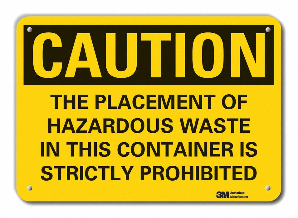 Caution Sign 7 in x 10 in Plastic