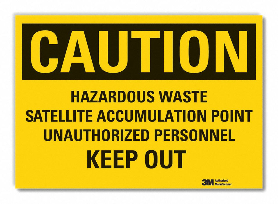 Hazardous Waste Caution RflctvLbl 7x10in