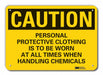 Caution Sign 7 in x 10 in Plastic