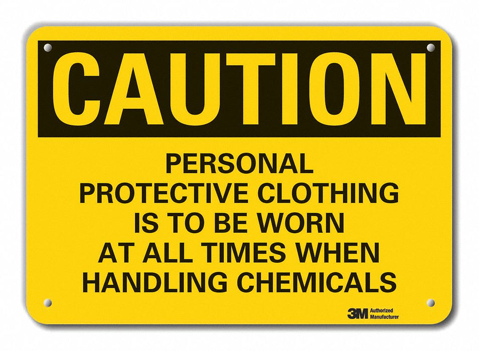 Caution Sign 7 in x 10 in Plastic