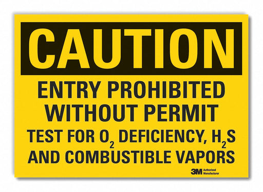 Caution Sign 7in x 10in Non-PVC Polymer