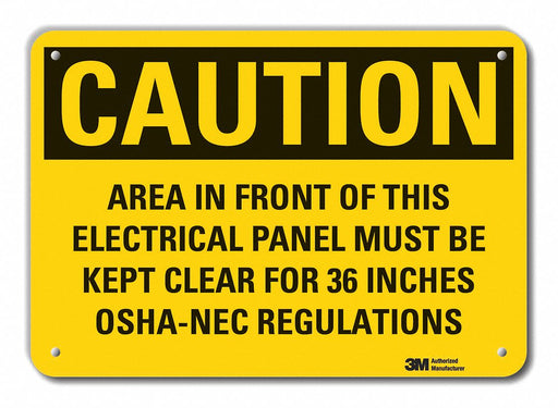 Caution Sign 7 in x 10 in Aluminum