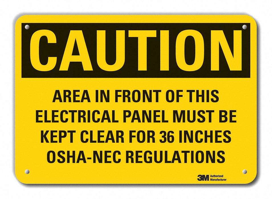 Rflct Elec Panel Caut Sign 10x14in Alum