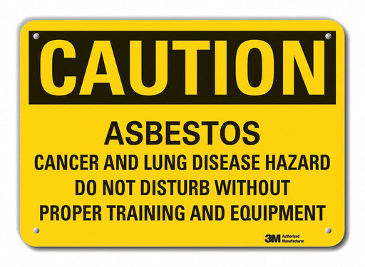 Rflct Asbestos Caution Sign 7x10in Alum
