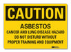 Asbestos Caution Rflctv Label 3.5inx5in