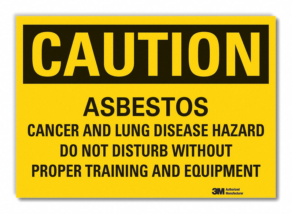 Asbestos Caution Rflctv Label 5inx7in