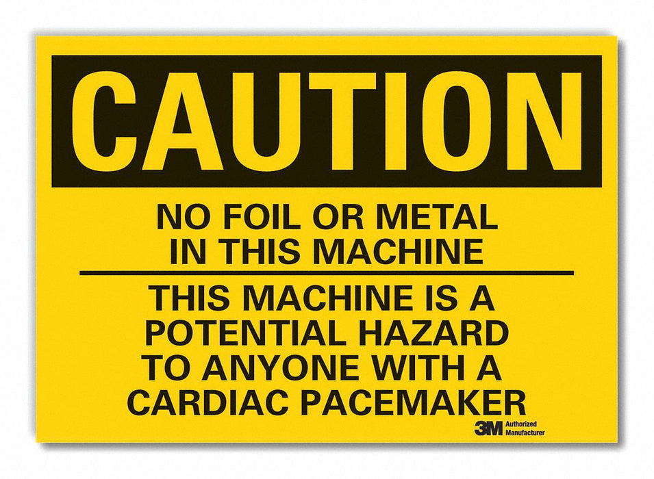 Microwave Caution Rflct Label 5inx7in
