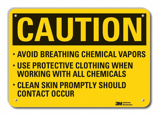 Caution Sign 10 in x 14 in Plastic