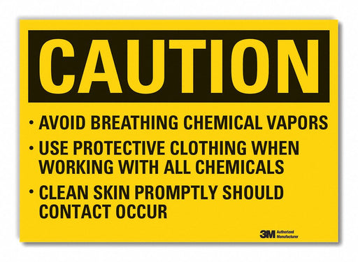 Caution Sign 7in x 10in Non-PVC Polymer
