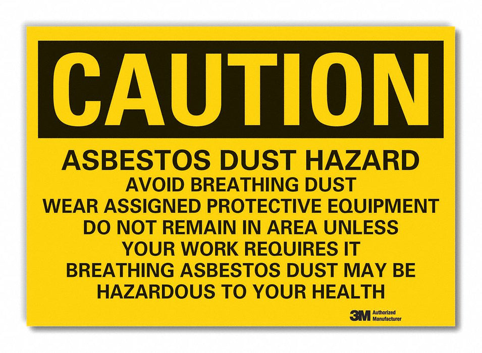 Asbestos Rflct Label 7 in x 10 in