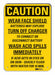 Rflct Batt. Hzrd Caution Sign 10x7in