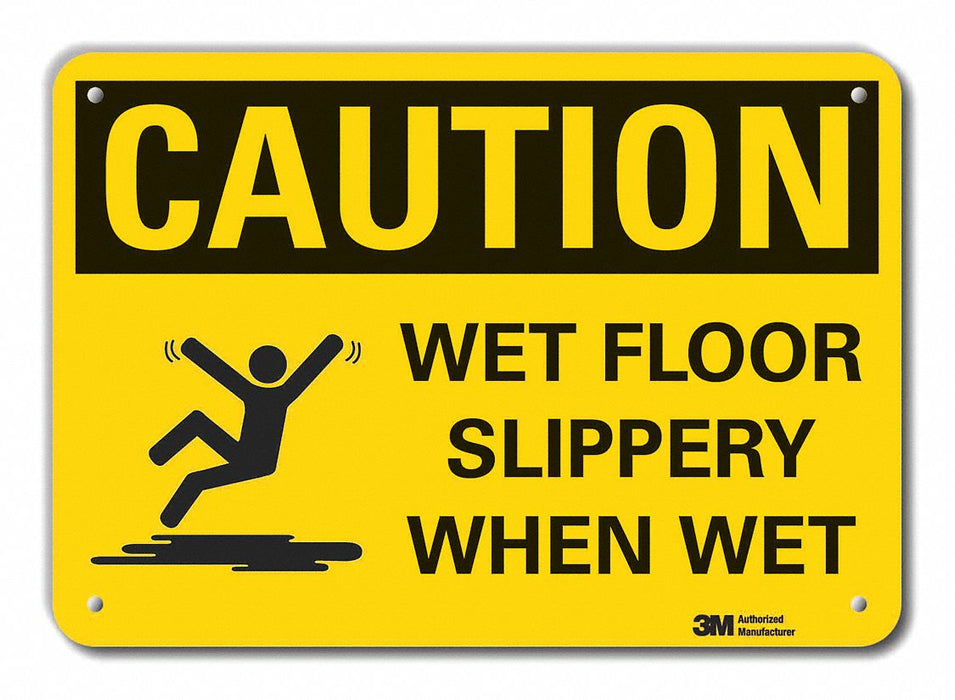 Caution Sign 7 in x 10 in Plastic