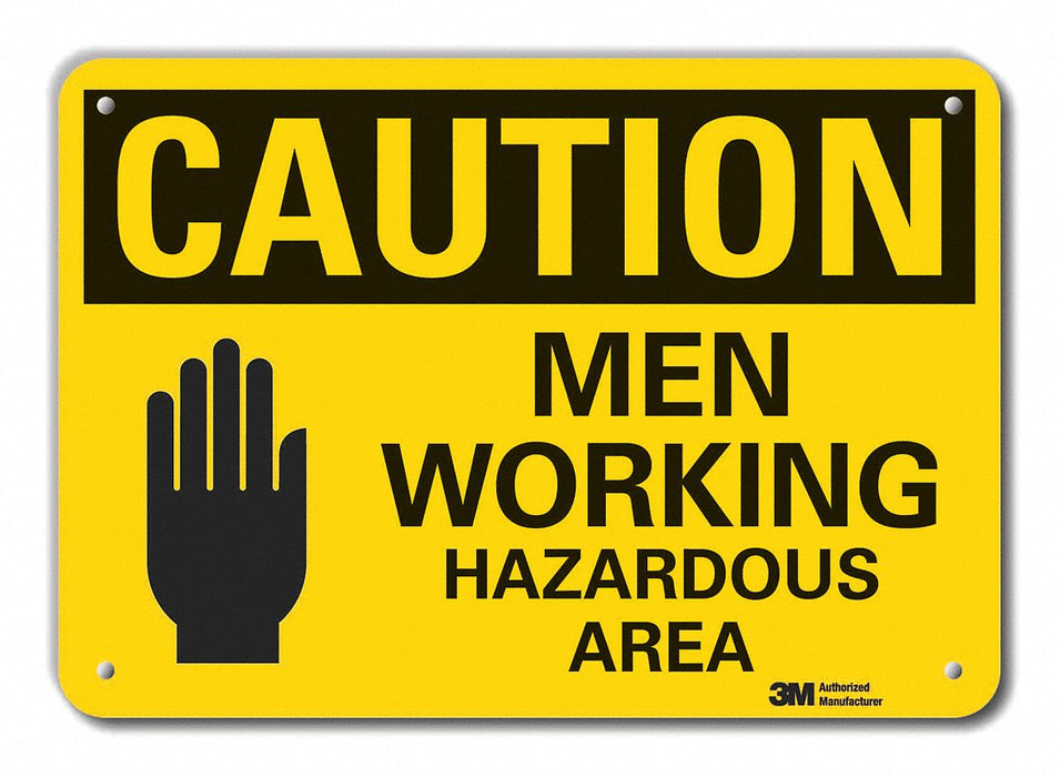 Rflct Men Working Caut Sign 7x10in Alum