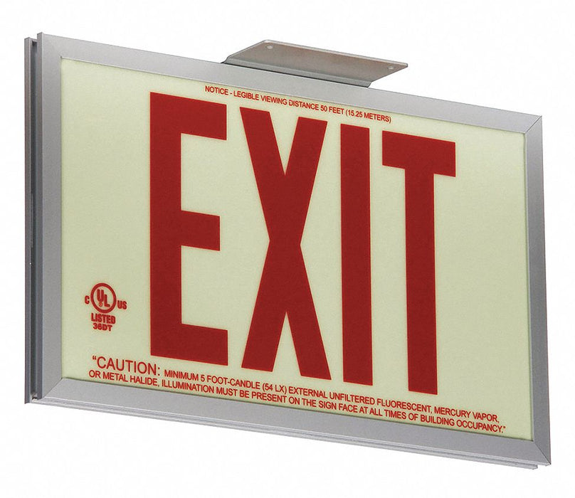 Exit Sign 7 1/2 in x 13 in Plastic