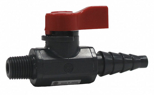 Manual 2-Way Ball Valve BarbxNPT PVC