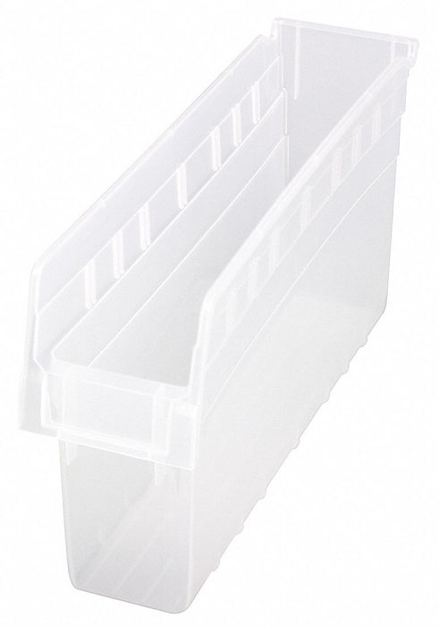 Shelf Bin Clear Polypropylene 8 in