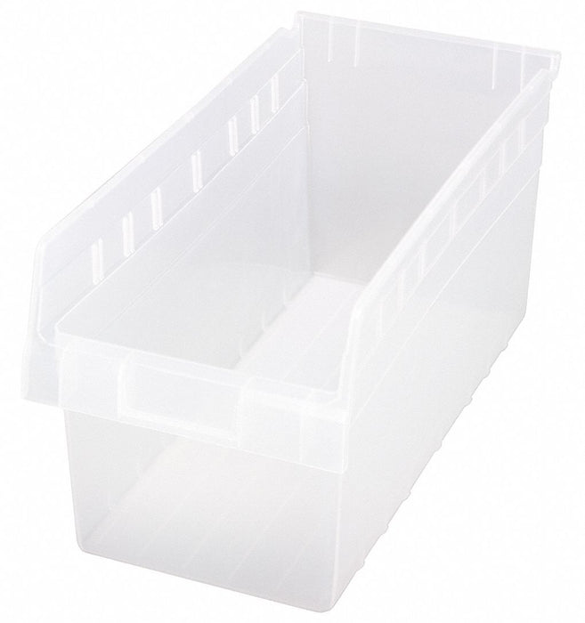 Shelf Bin Clear Polypropylene 8 in