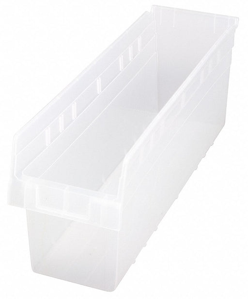 Shelf Bin Clear Polypropylene 8 in