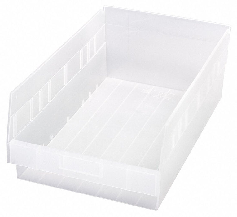 Shelf Bin Clear Polypropylene 6 in
