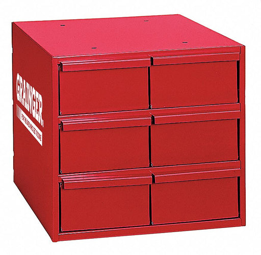Bin Cab 6RedDrwr Gray 11 H RedDrwr