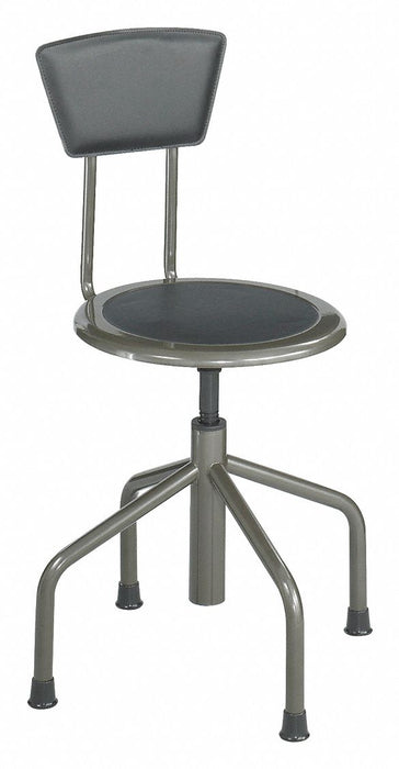 RndStool Tube Leg Steel Base Pwtr 36 H