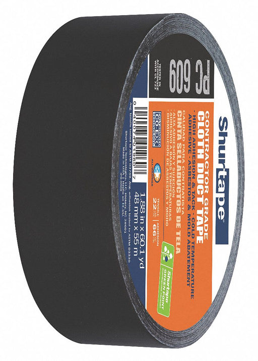 Duct Tape Black 1 7/8 in x 60 yd 9 mil