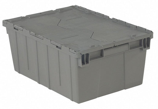 H6168 AttachedLidTote 21.875inL 15.25inW Gray