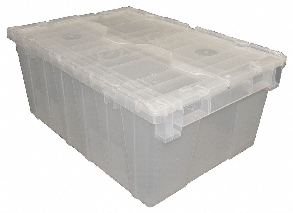 Attached Lid Ctr Translucent Solid HDPE