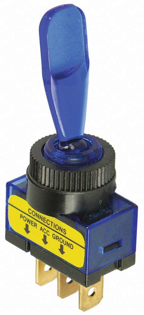 Toggle Switch SPST Blue Panel Mount