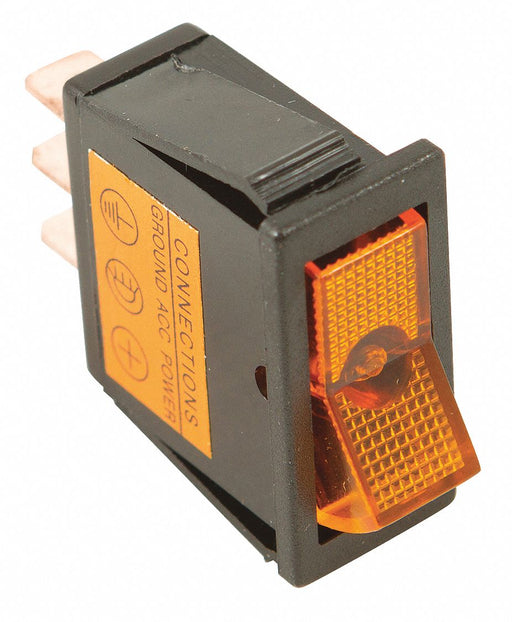 Rocker Switch 1/4 Male Terminal Amber