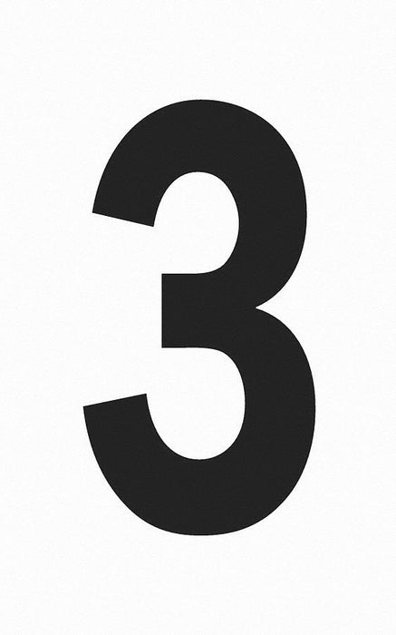 NumberLabel Vinyl 4inH 2-1/8inW PK50