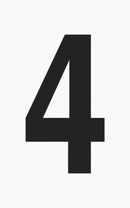 NumberLabel Vinyl 4inH 2-1/8inW PK50