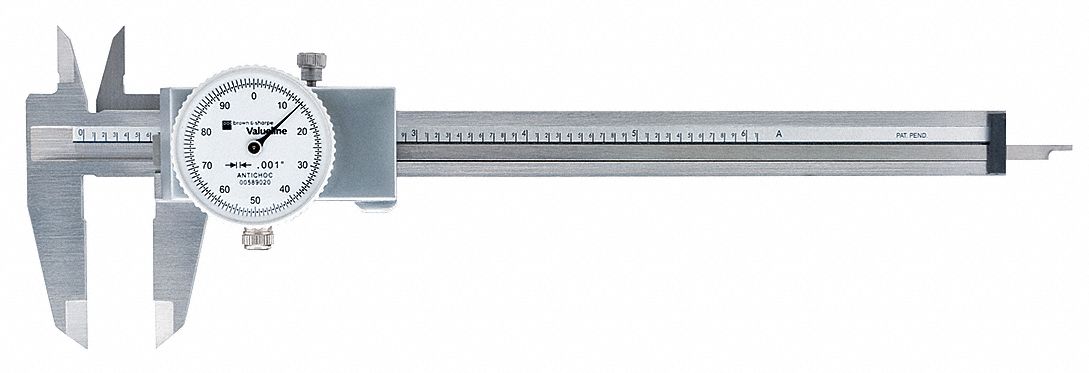 N1167 Dial Caliper Stainless Steel White