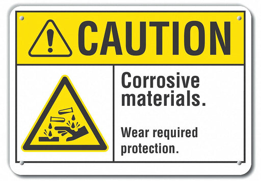 Caution Sign 7 in x 10 in Plastic