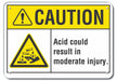 Rflct Acid Caution Sign 7x10in Aluminum