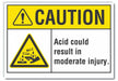 Acid Caution Rflctv Label 7inx10in