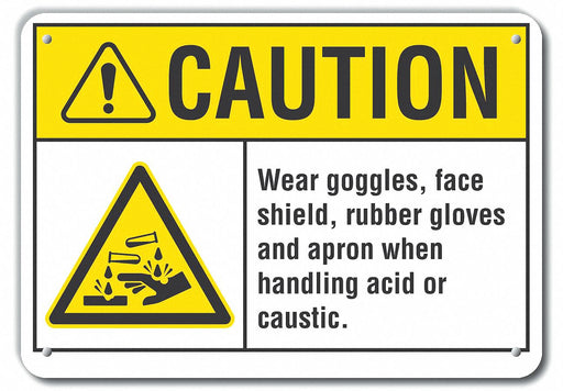 Caution Sign 7 inx10 in Plastic