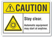 Stay Clear Caution Rflctv Label 5inx7in