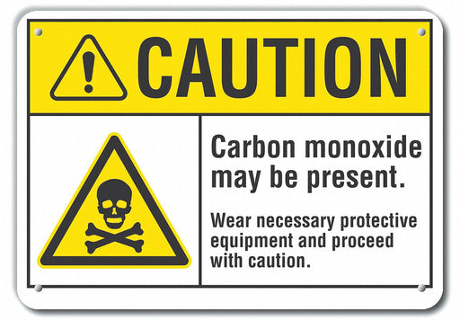 Caution Sign 7 in x 10 in Plastic