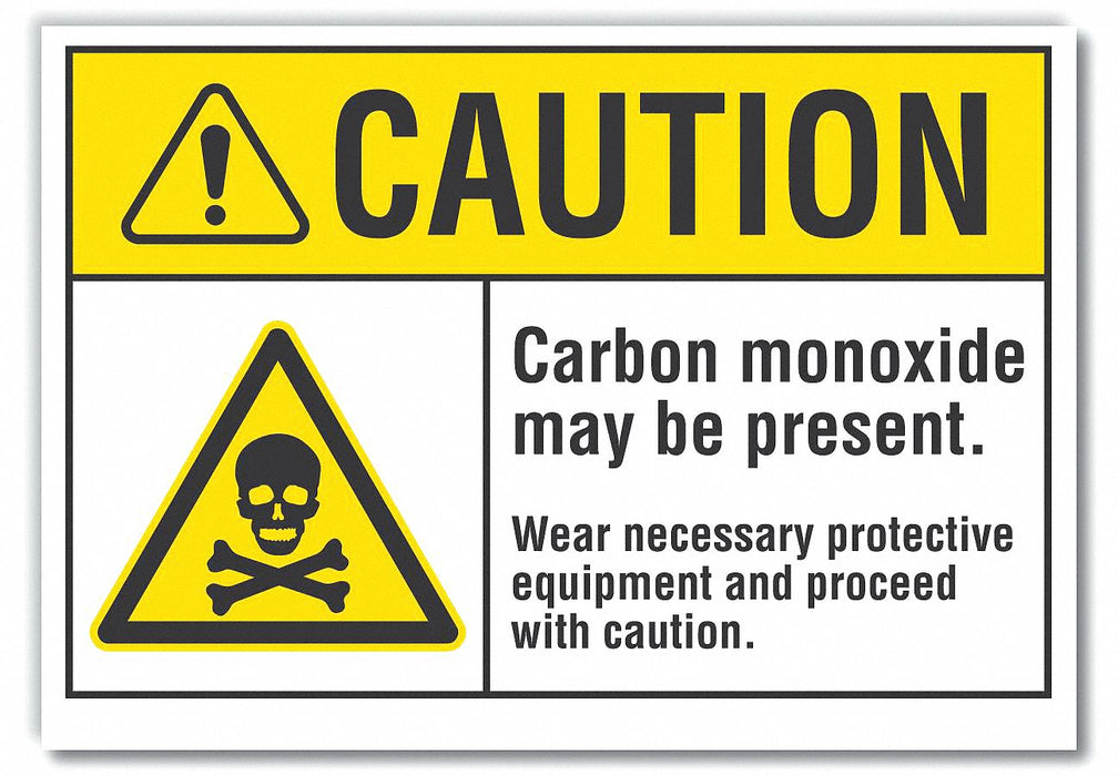 Carbon Monoxide Caut Rflct Lbl 7x10in