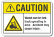 Caution Sign 7 inx10 in Plastic