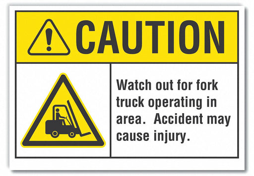 Caution Sign 7inx10in Non-PVC Polymer