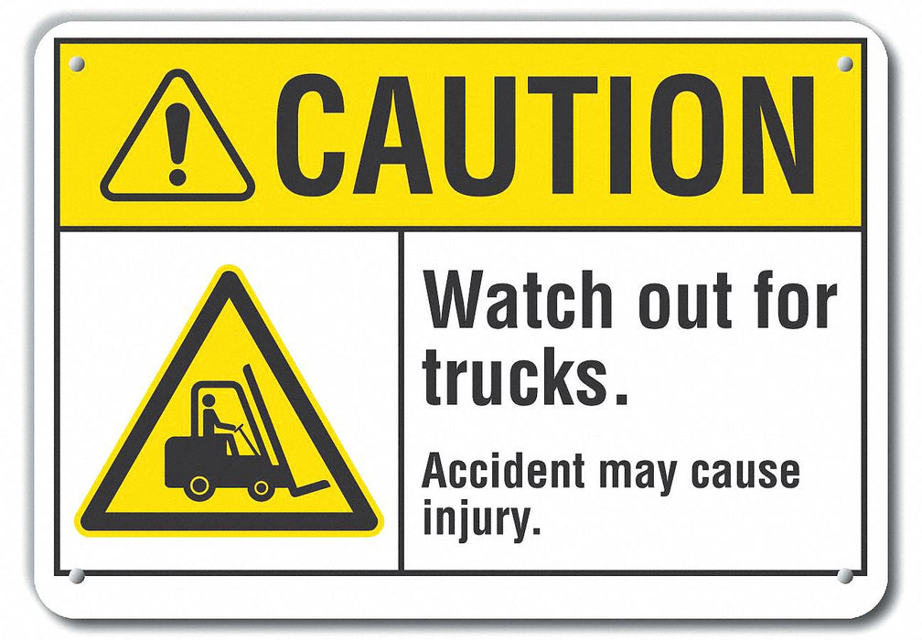 Caution Sign 7 inx10 in Plastic