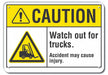 Caution Sign 7 inx10 in Plastic